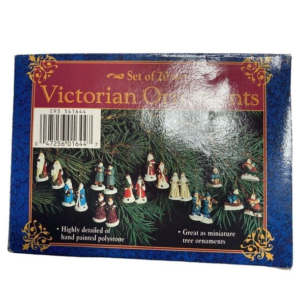 Victorian Christmas Ornaments Miniature‎ Set of 20 Polystone Vintage Giftco Vtg - Picture 10 of 12